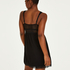 Grafic jersey lace slip dress, Black