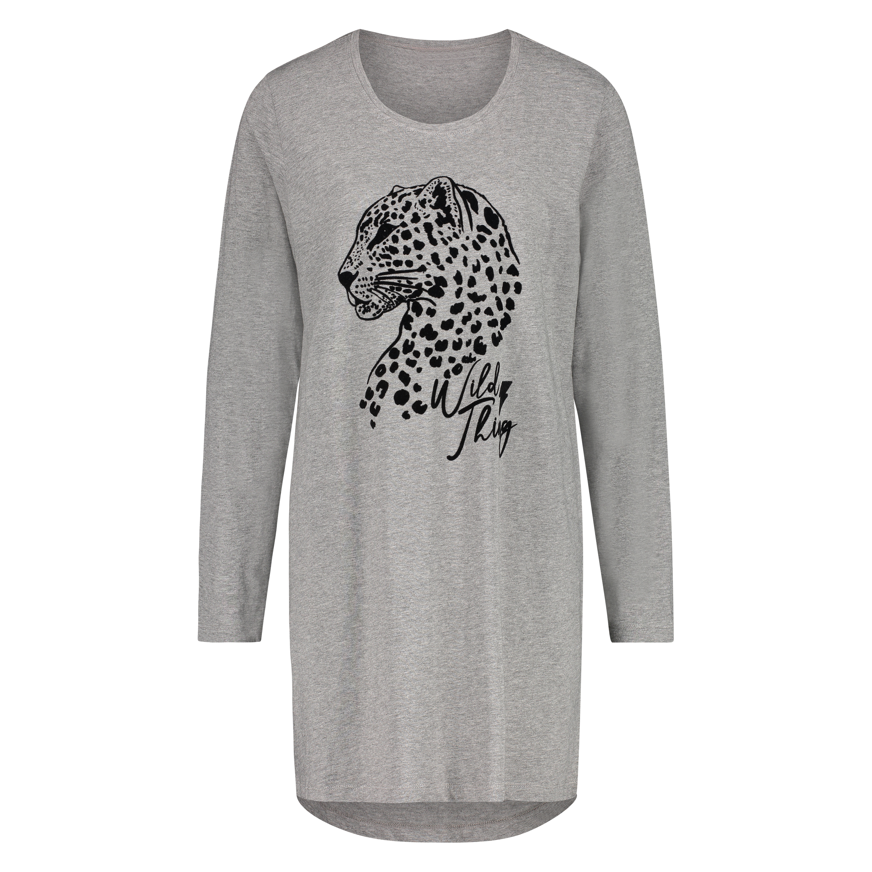 Round Neck Nightshirt, Grey, main