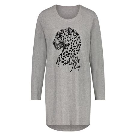 Round Neck Nightshirt, Grey