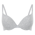 Cotton Padded Underwired Push-Up Bra, Grey