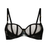 Seductress Half-Padded Cup Underwired Bra, Black