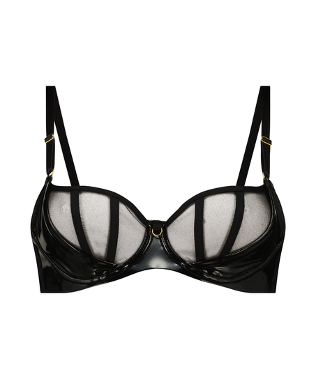 Seductress Half-Padded Cup Underwired Bra, Black