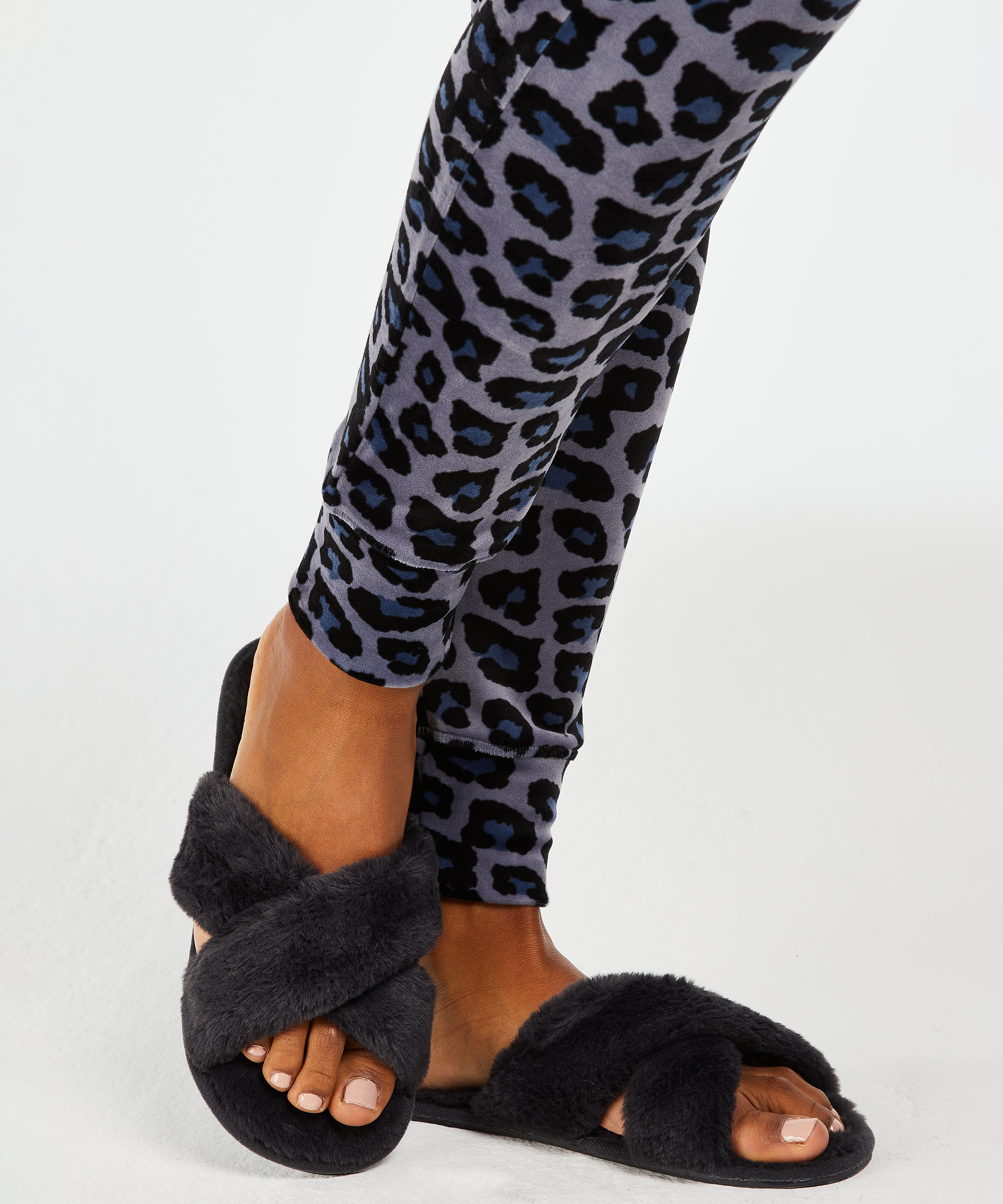 Cross Straps Indoor Sandals, Grey, main