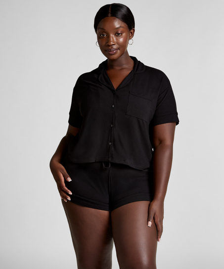 Essential Jersey Short-Sleeved Jacket, Black