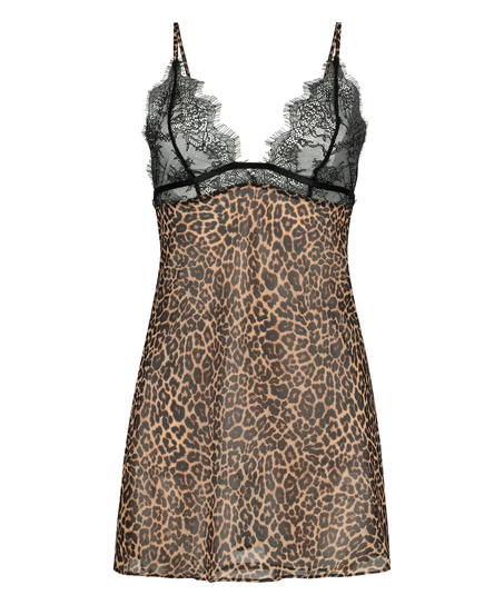 Holly Chiffon Slip Dress, Black