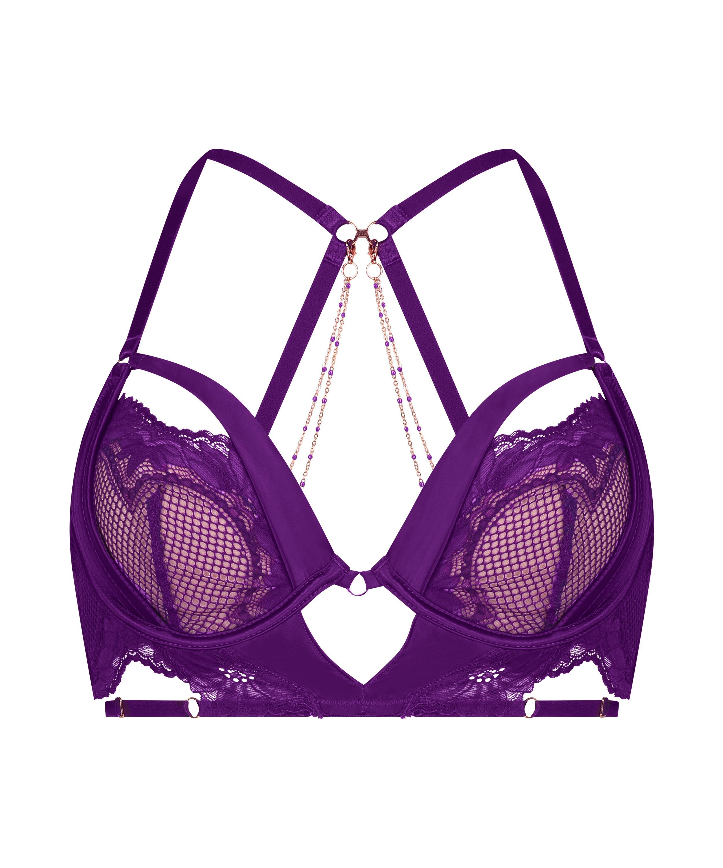 Belladonna Non-Padded Underwired Longline Bra, Purple, main