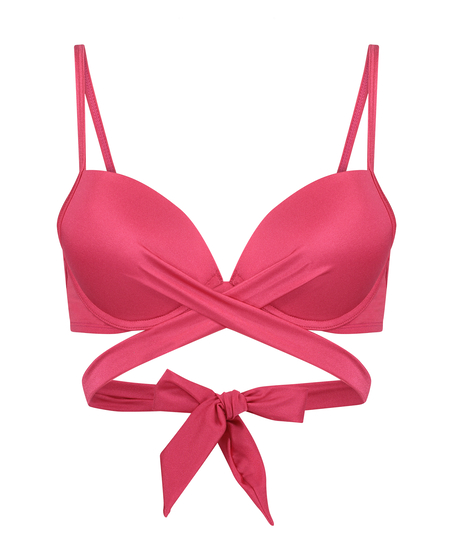 Grenada Padded Underwired Push-Up Bikini Top, Pink