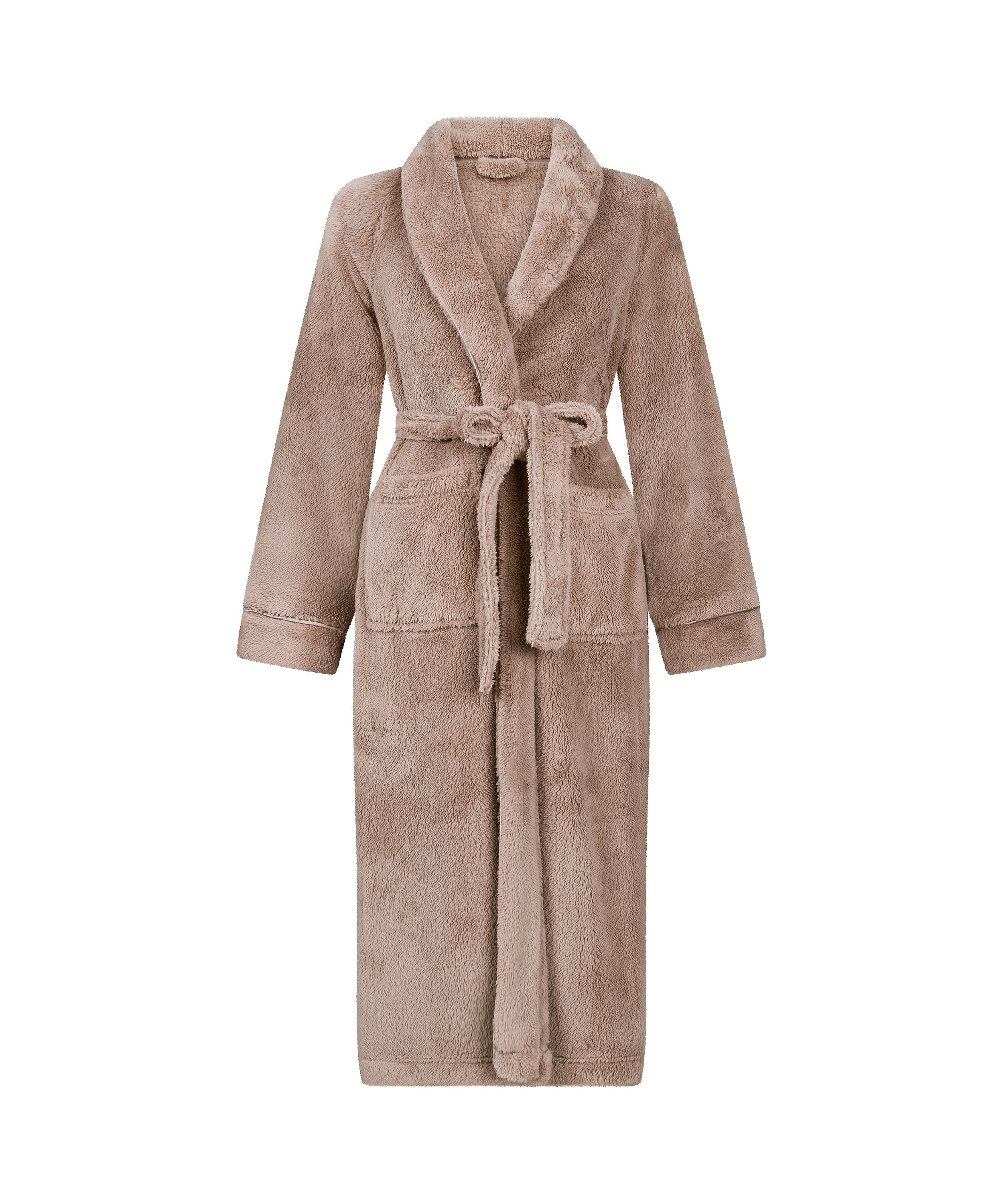 Fleece Bathrobe, Beige