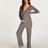 Brushed Rib Maternity Pyjama Set, Grey