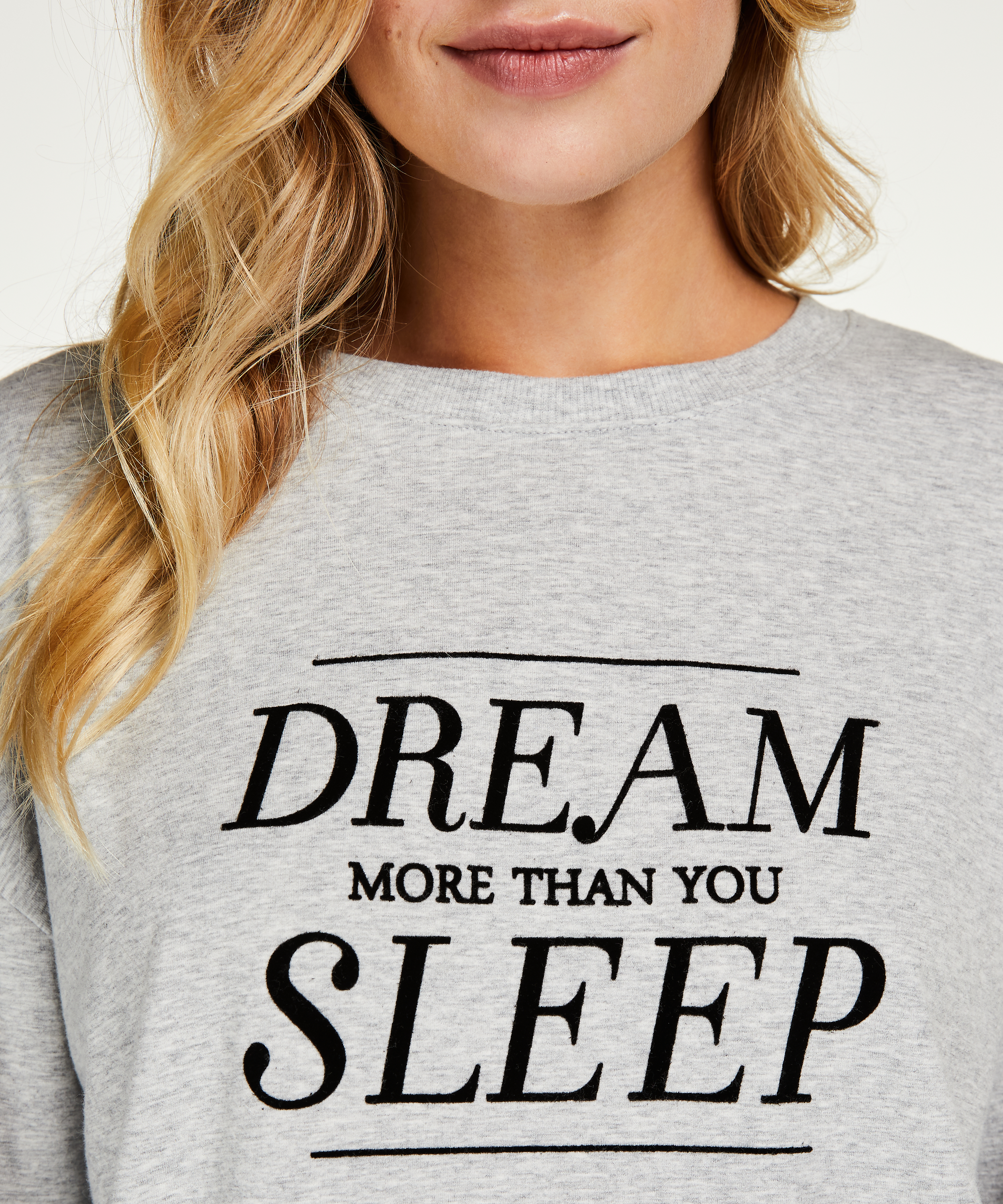 Long-sleeved nightshirt, Grey, main