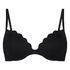 Scallop padded underwired bikini-top, Black