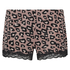 Leopard Velvet Pyjama Shorts, Pink