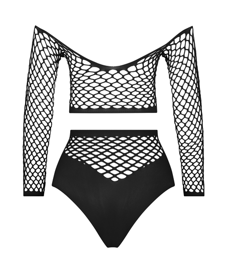 Private Fishnet Set, Black