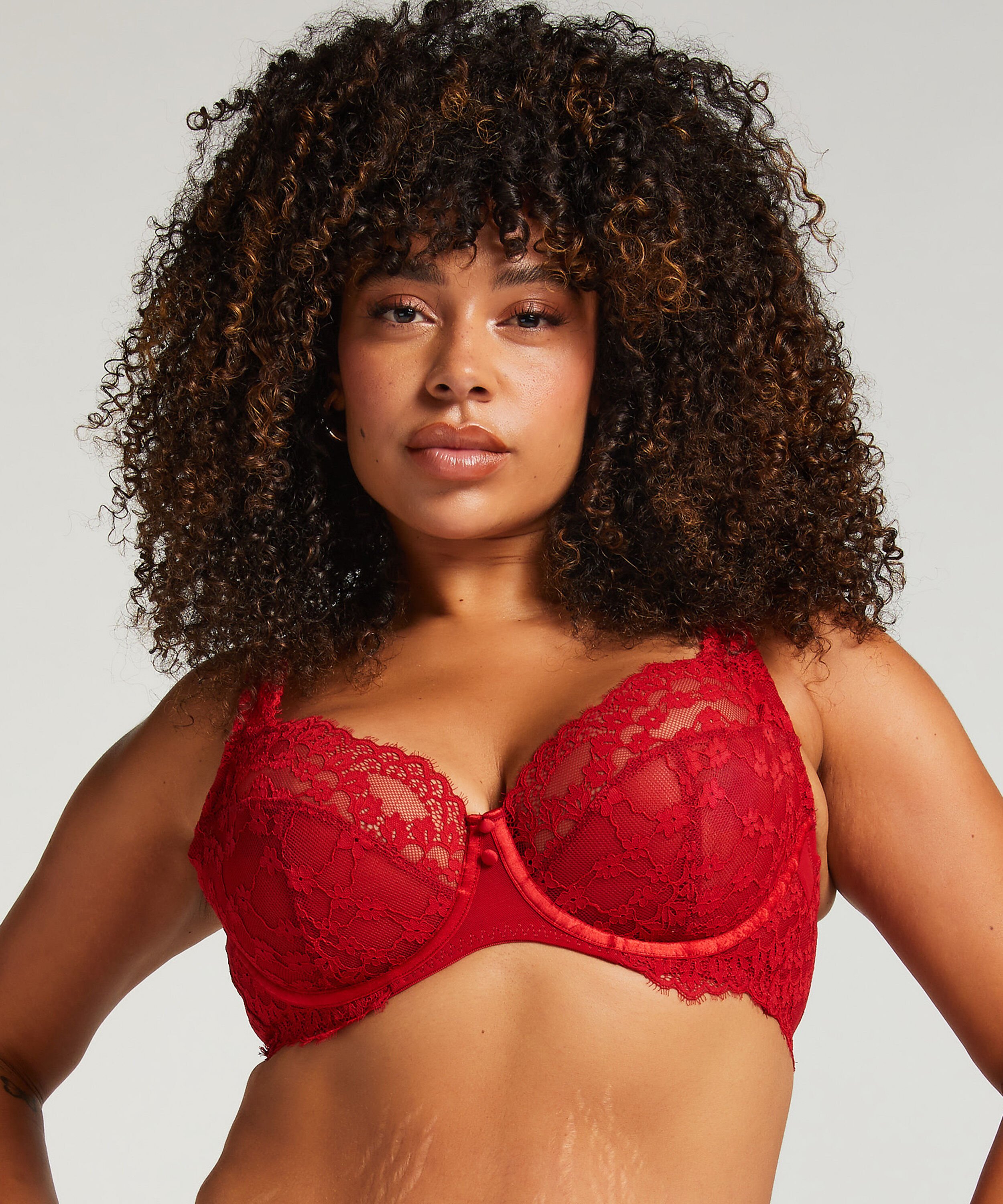 Daisy Non-Padded Underwired Bra, Red