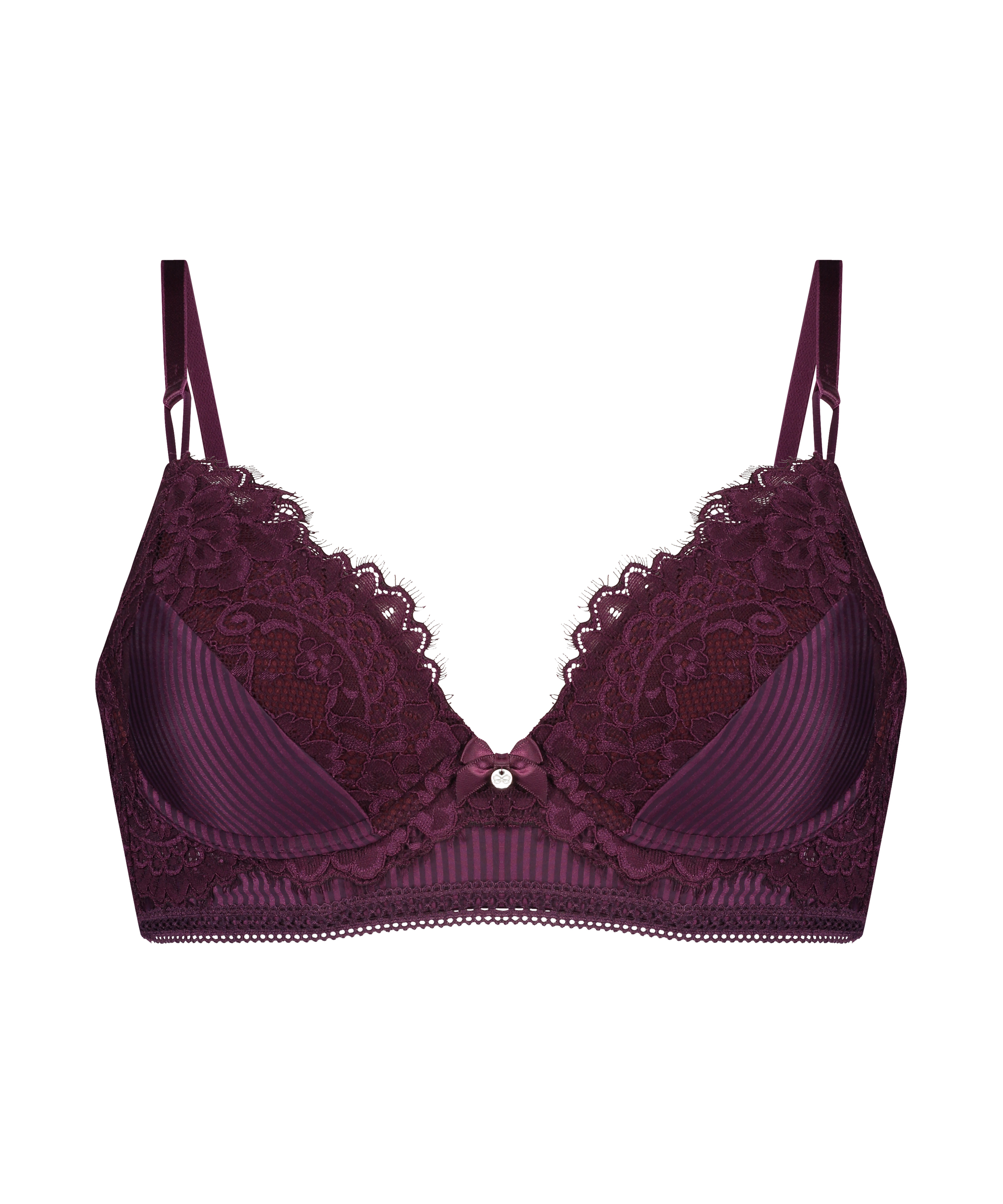 Lotte Padded Longline Underwired Bra, Purple, main