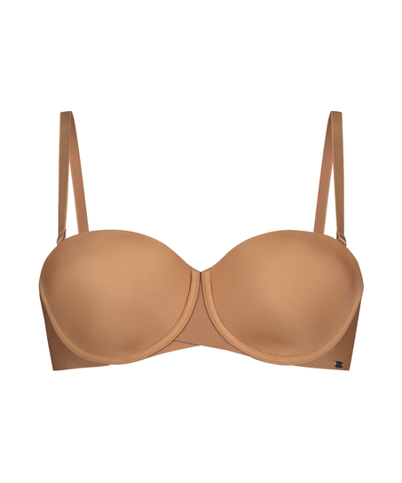 Jane Padded Underwired Strapless Bra, Brown