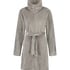 Zip Fleece Bathrobe, Grey