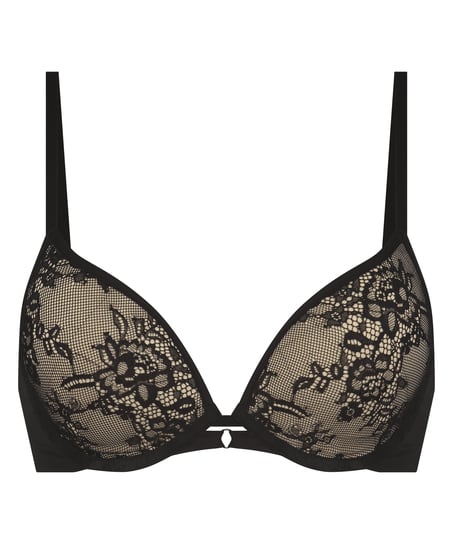 Lea Padded Underwired Push-Up Bra, Black