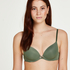 Plunge Padded Underwired Bra, Green