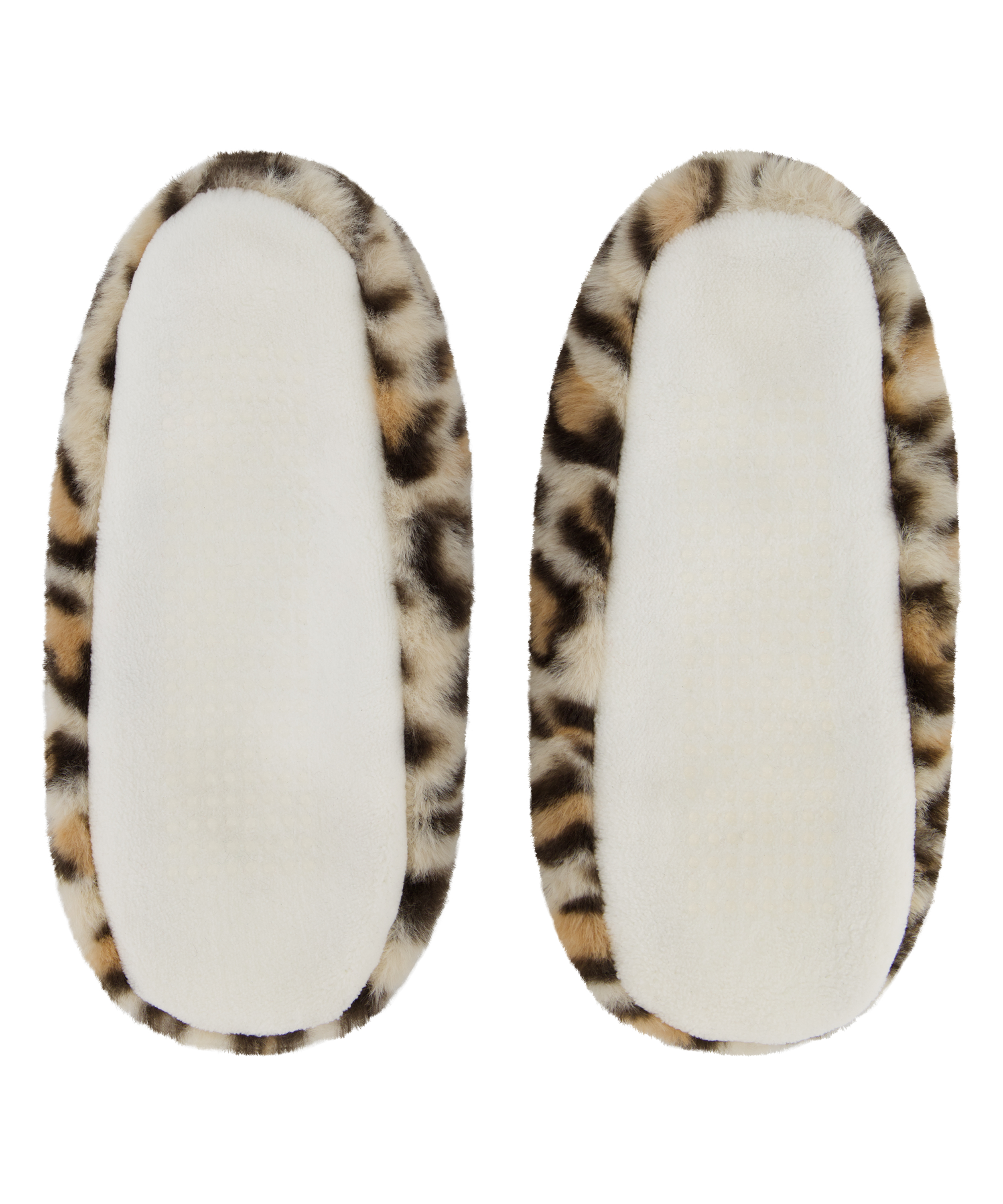 Leopard Cosy Ballerina Slippers, Beige, main
