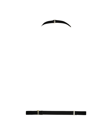 Faux Leather Chain Bralette, Black