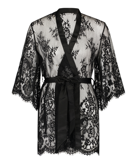 Isabelle Lace Kimono, Black