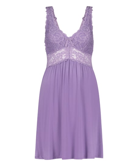 Nora Lace Slip Dress, Purple