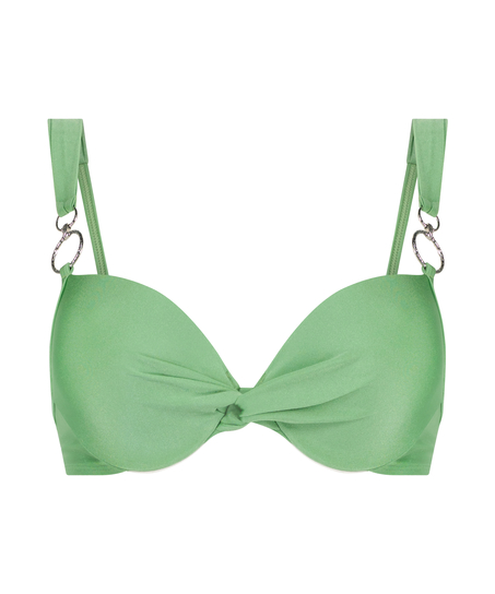 Mauritius padded push-up underwired bikini top, Green