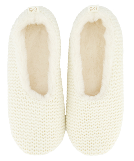 Cosy Ballerina Slippers, White