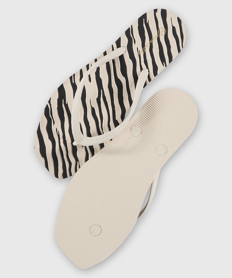 Zebra flip-flops, Black