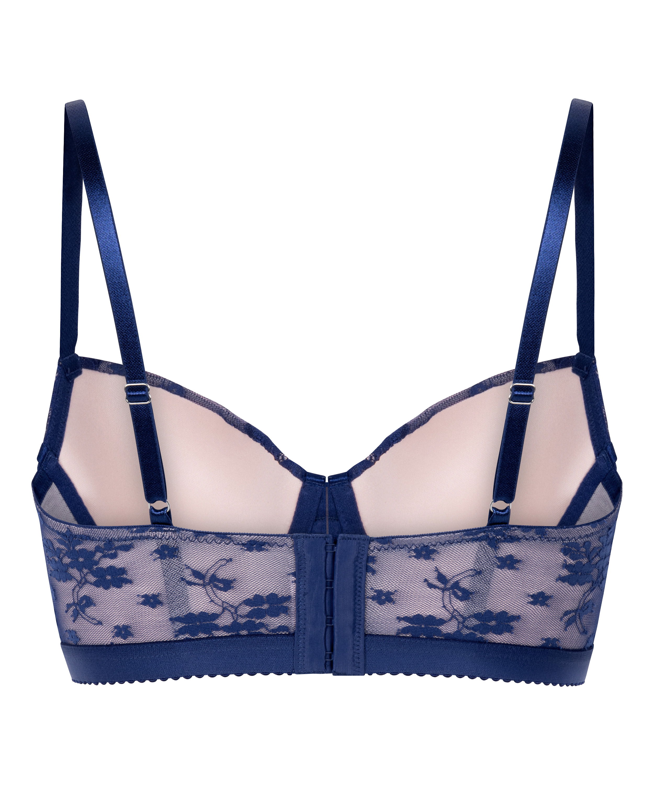 Lou Padded Underwired Longline Bra, Blue, main