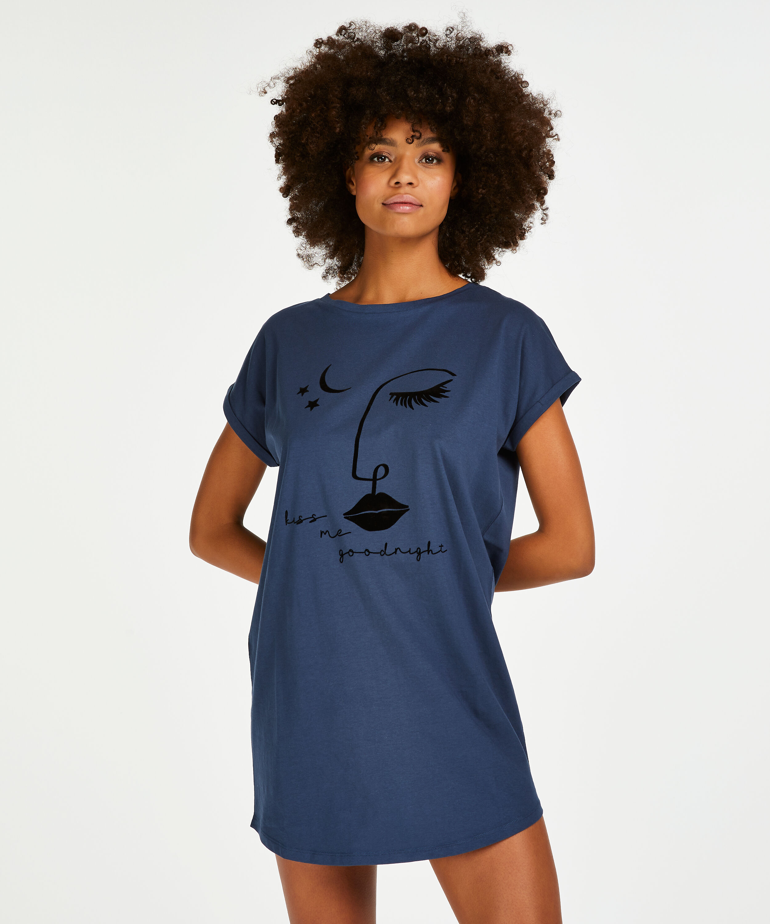 Round Neck Nightshirt, Blue
