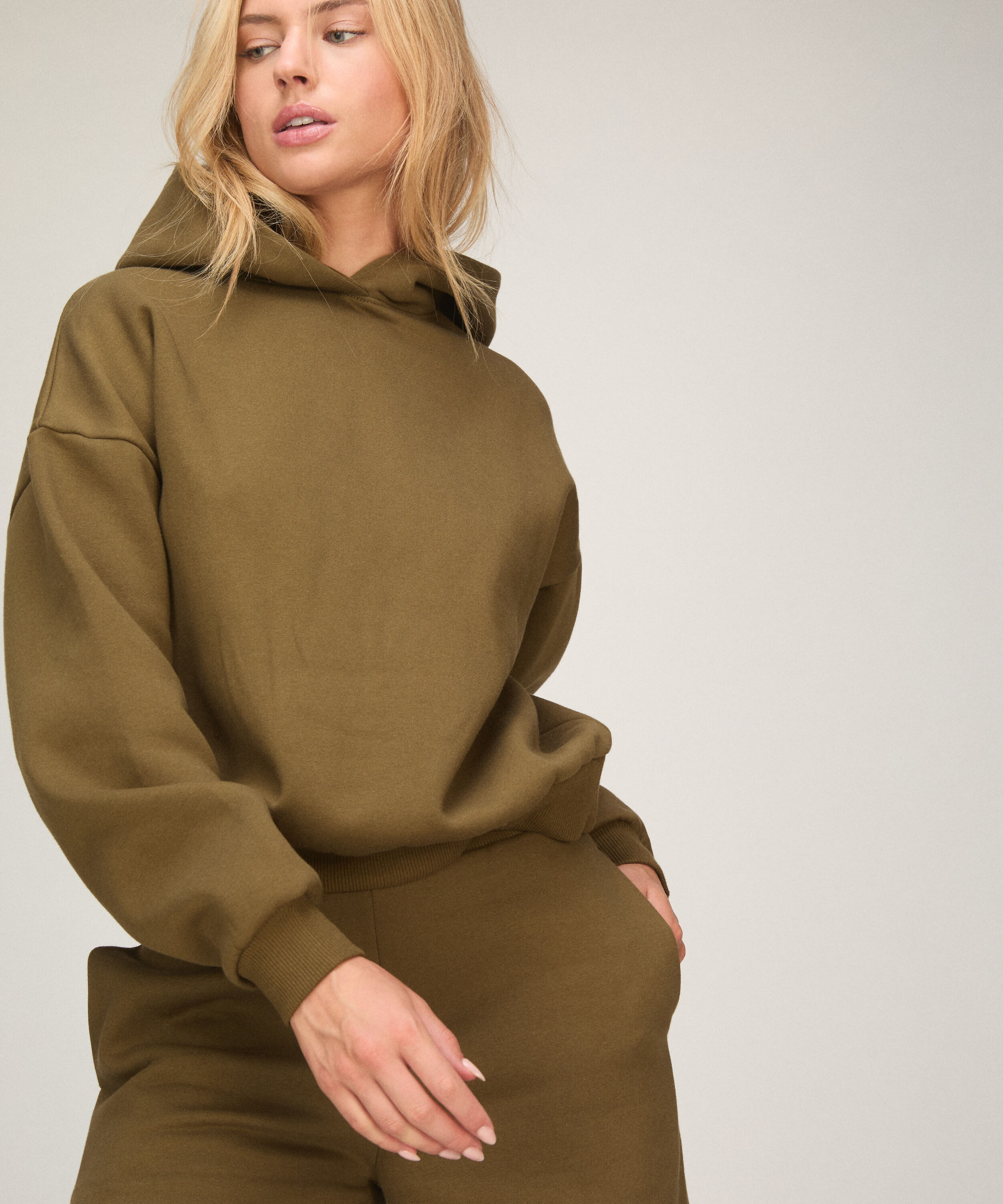 Hoodie Brushed Sweat, Green Hoodie Brushed Sweat, Green