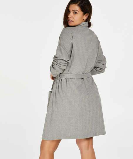 Waffle Bathrobe, Grey