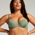 Scallop Padded Underwired Bikini Top, Green