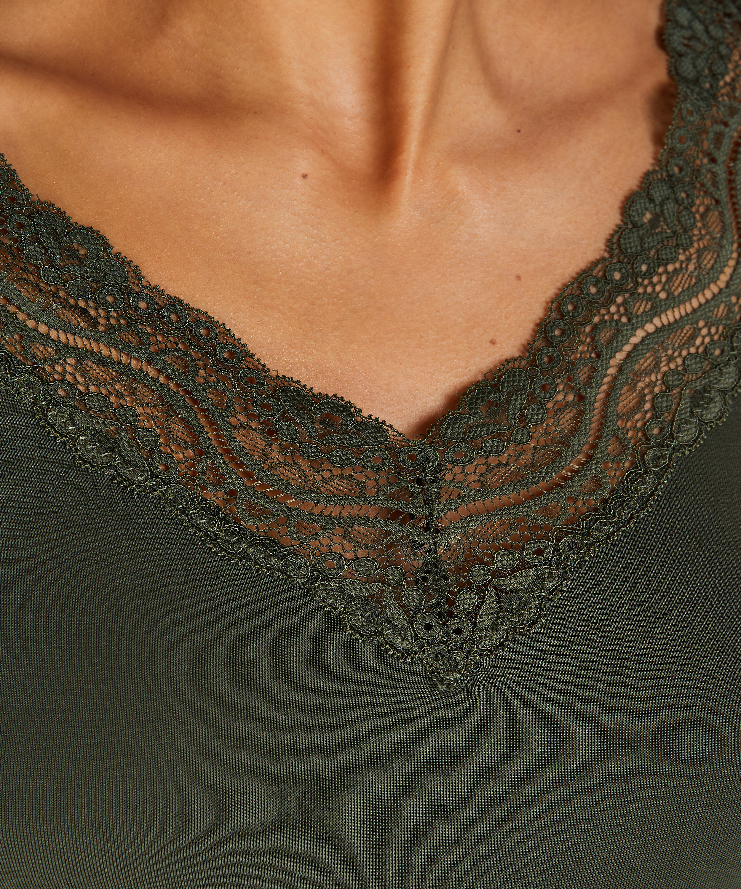 Jersey Long-sleeved Pyjama Top, Green, main