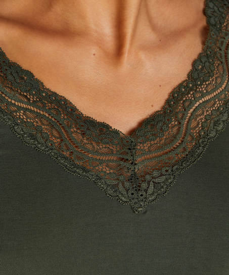 Jersey Long-sleeved Pyjama Top, Green