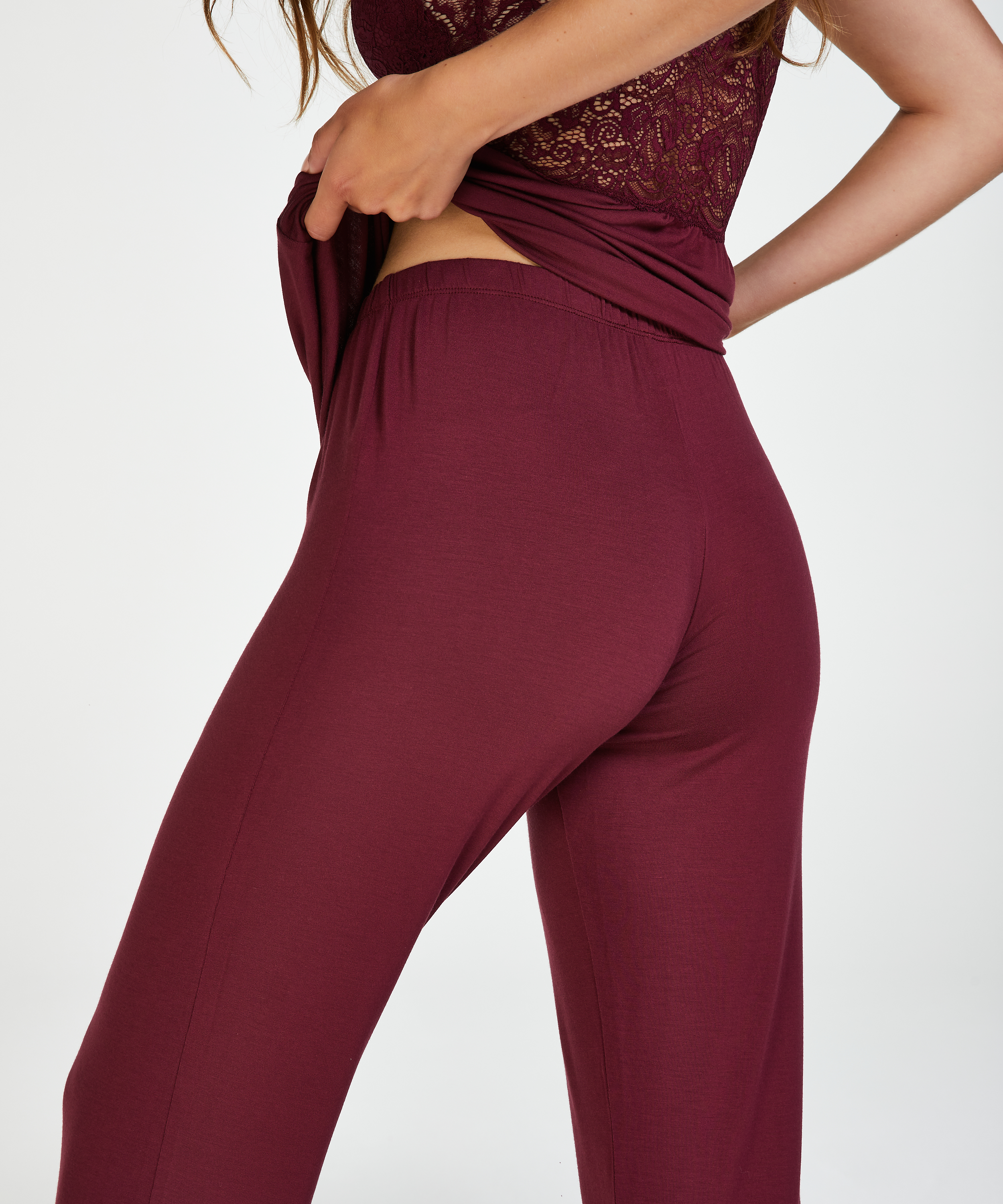 Vera Lace Pyjama Set, Red, main