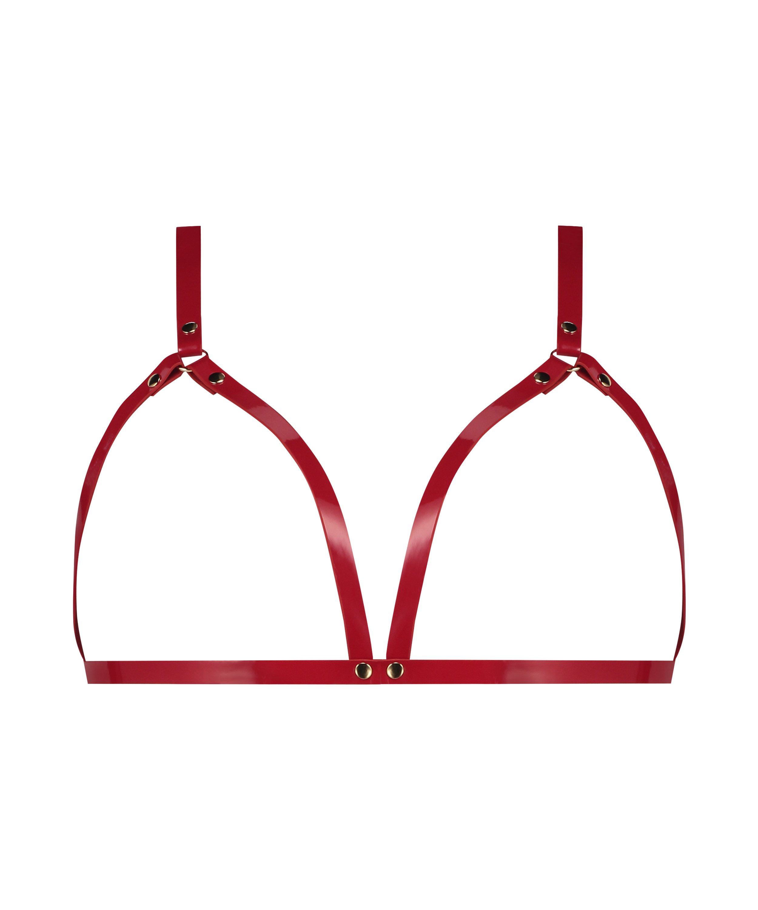 Faux Leather Bralette, Red, main