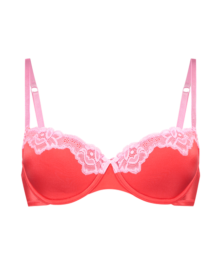 Lace & Shine Padded Underwired Bra, Red