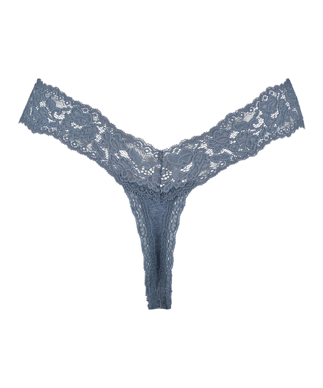 Cotton extra low thong, Blue