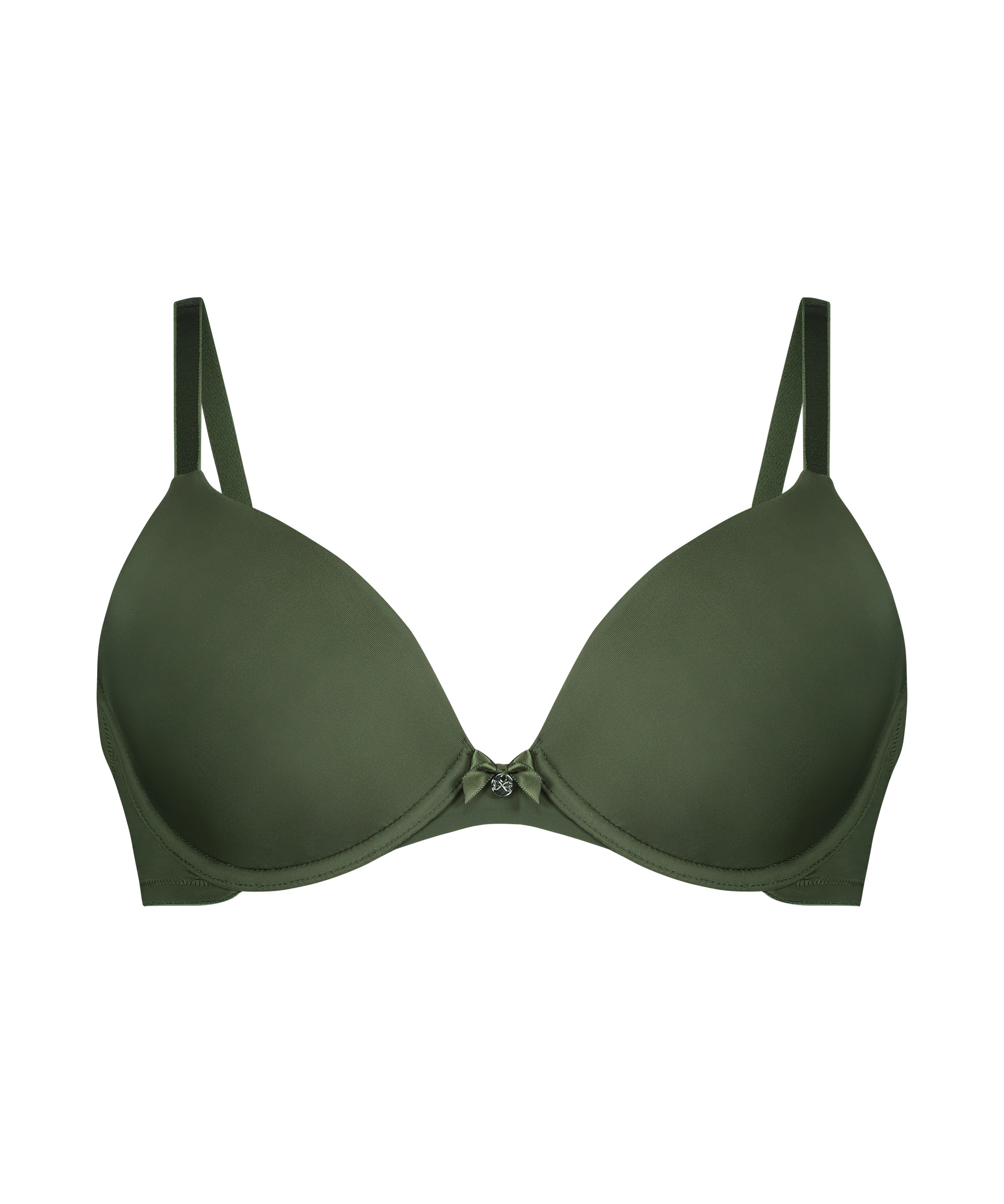 Plunge Padded Underwired Bra, Green, main
