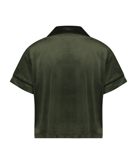 Short Sleeve Velour Jacket, Green