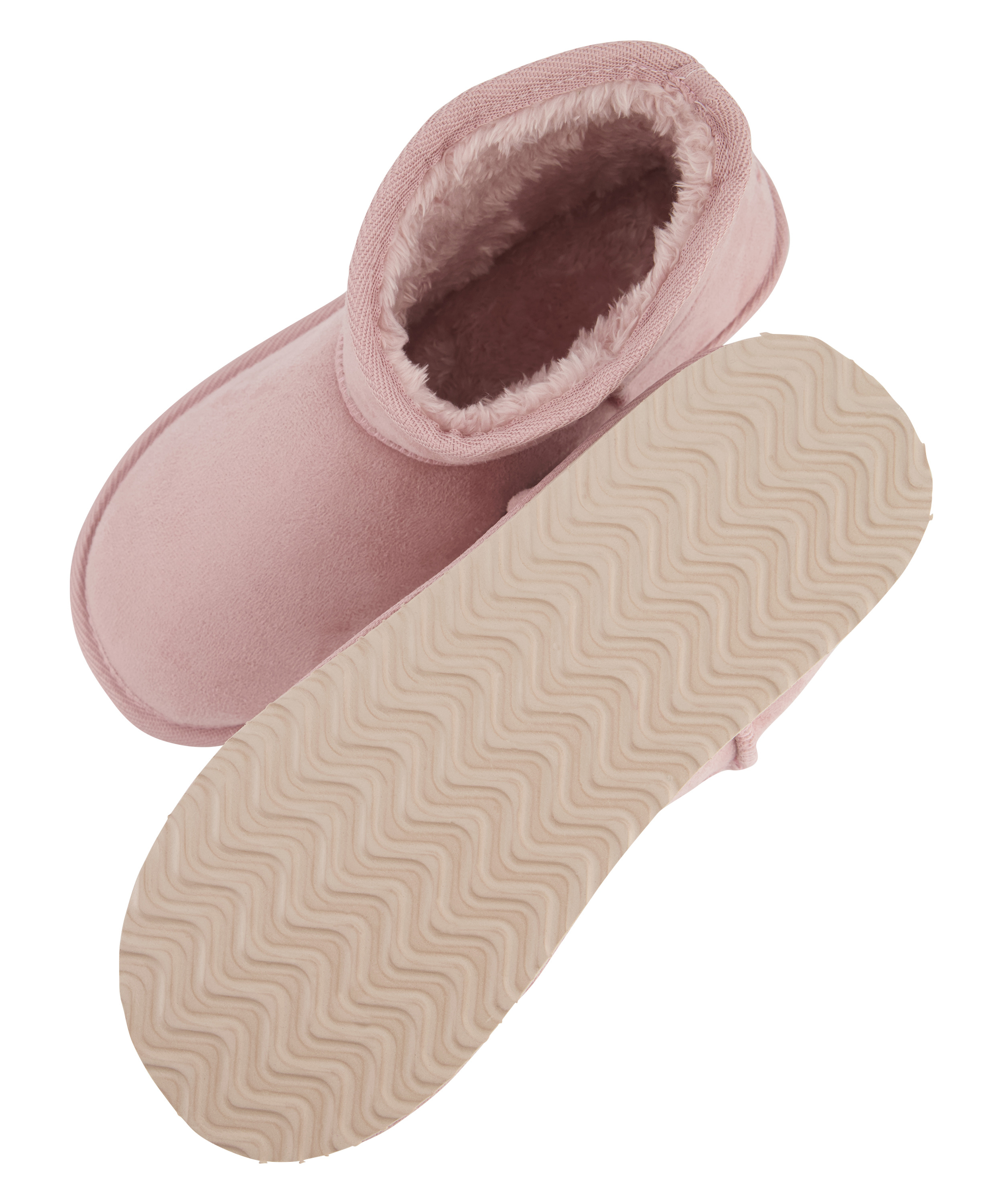Faux Suede Slippers, Pink, main