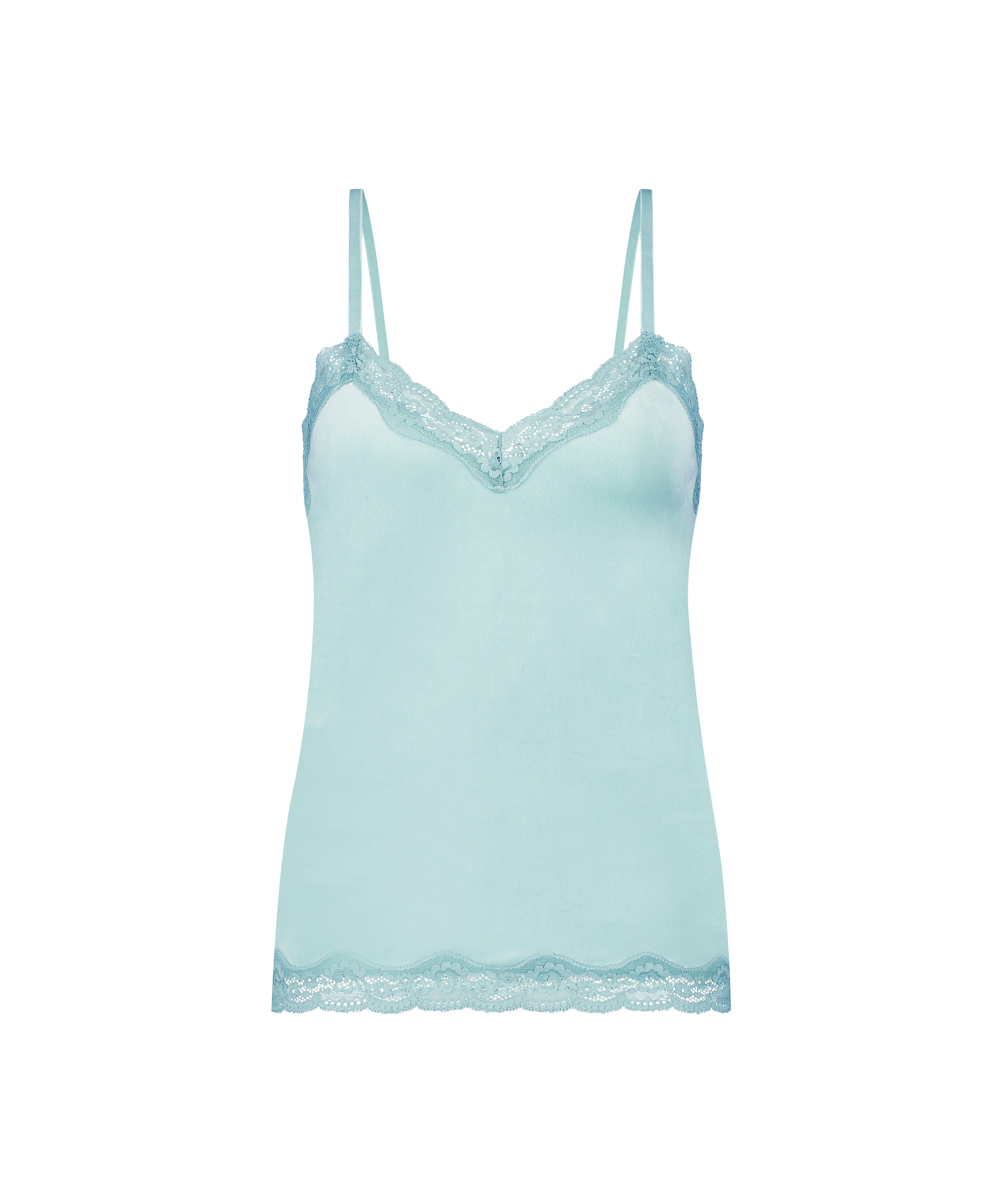 Velours Lace Cami Top, Green, main