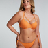 Scallop Lurex Cheeky Tanga Bikini Bottoms, Orange