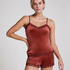 Velours Lace Cami Top, Brown