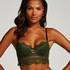 Saffron Padded Underwired Longline Bra, Green