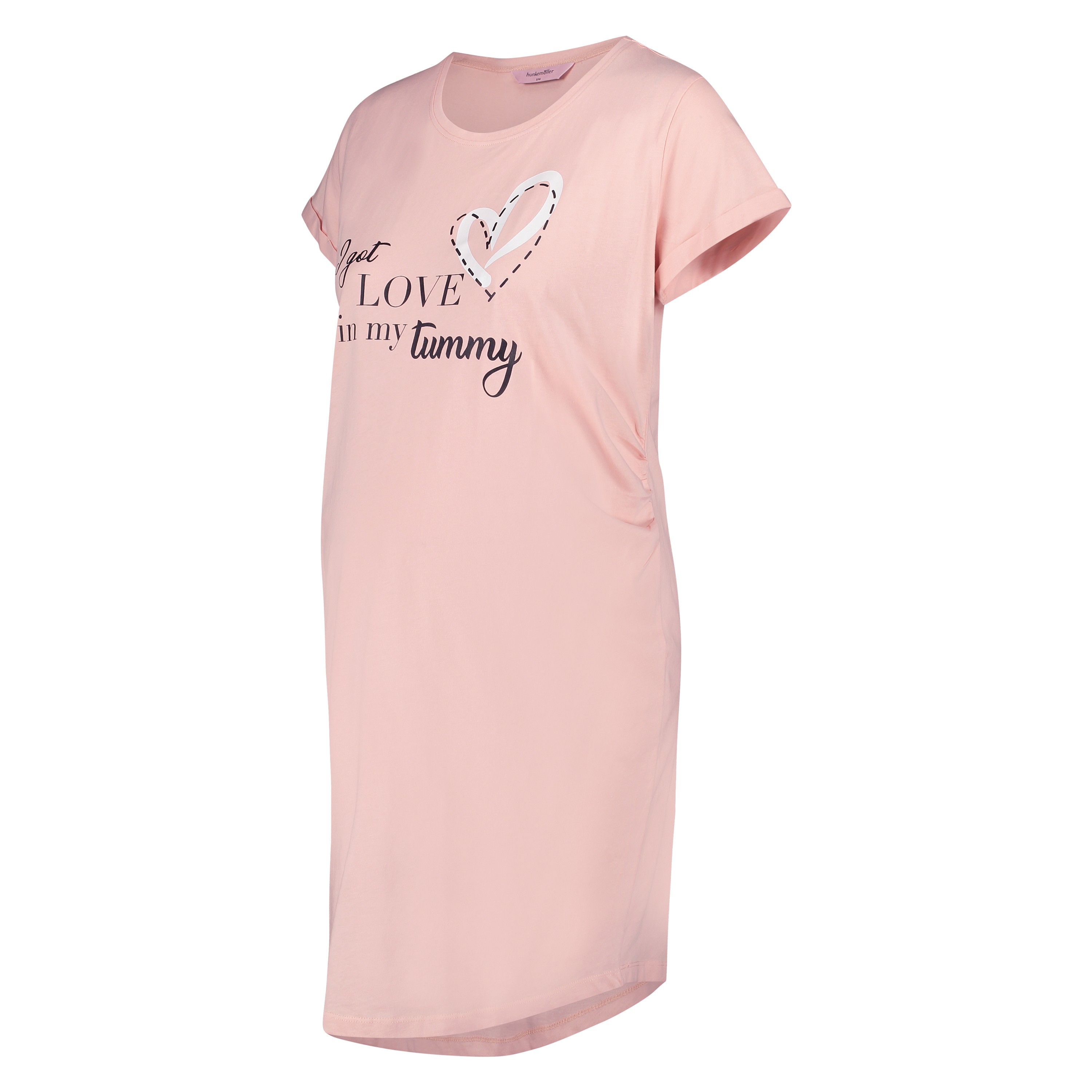 Short-Sleeved Maternity Nightshirt, Pink, main