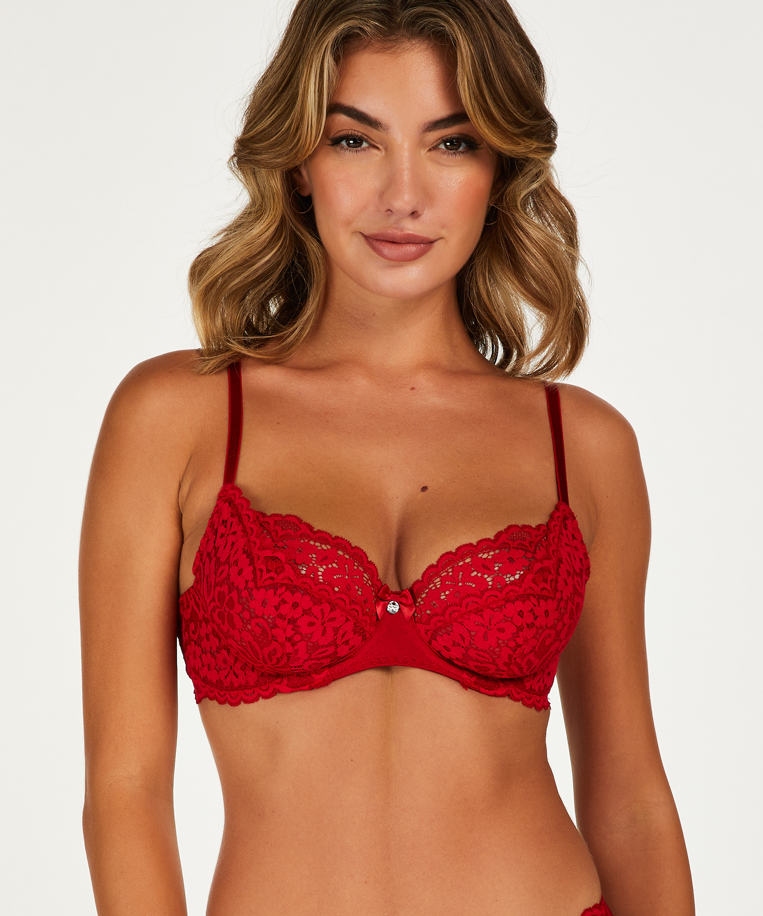 Rose Non-Padded Underwired Bra, Red, main